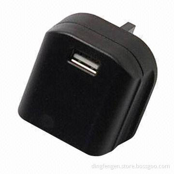 5V/550mA USB wall charger, UK, for mobile device, with BS, GS, RoHS and CEC certificates